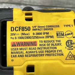 AS-IS DEWALT ATOMIC 20V MAX Lithium-Ion Cordless 1/4 in. Brushless Impact Driver Kit