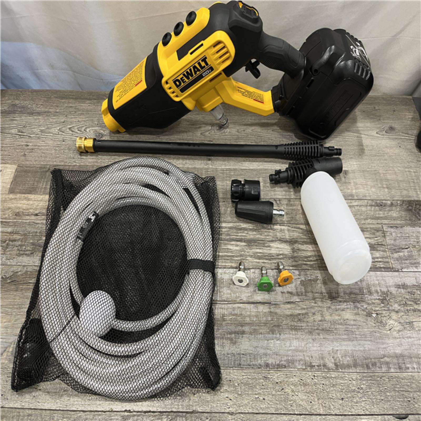AS-IS DEWALT 20V MAX 550 PSI 1.0 GPM Cold Water Cordless Battery Power Cleaner with 4-Nozzles (Tool Only)