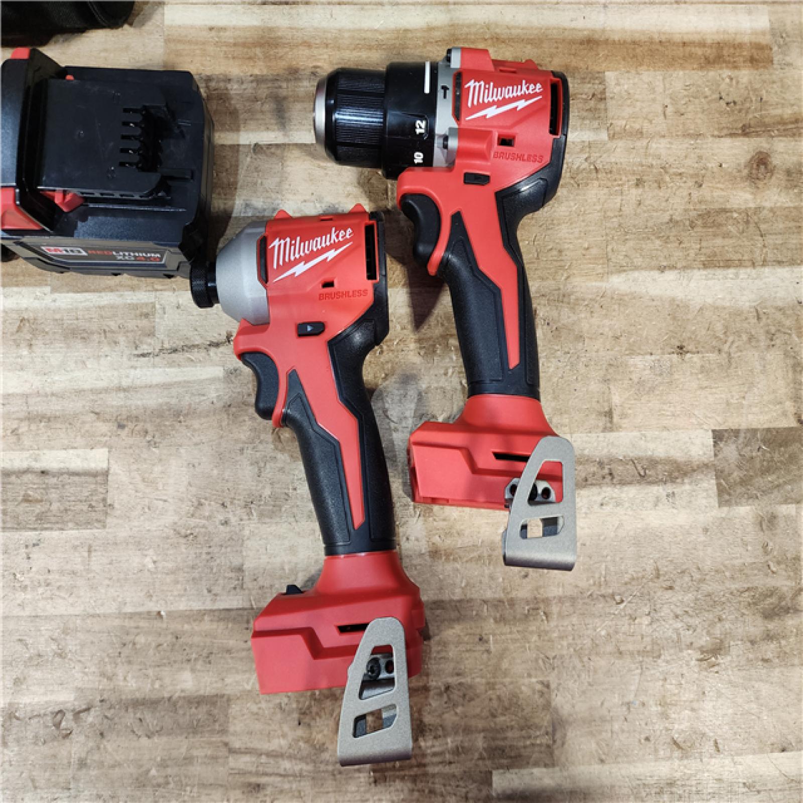 HOUSTON LOCATION - AS - IS Milwaukee 18-Volt Lithium-Ion Brushless Cordless Compact Hammer Drill/Impact Combo Kit