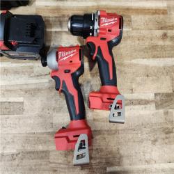 HOUSTON LOCATION - AS - IS Milwaukee 18-Volt Lithium-Ion Brushless Cordless Compact Hammer Drill/Impact Combo Kit