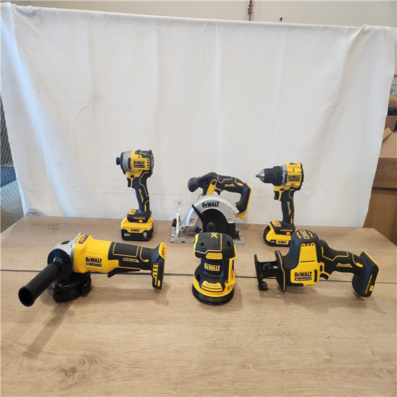 AS-IS- DEWALT 20V Lithium-Ion Cordless 6-Tool Combo Kit with 5.0 Ah and 2.0 Ah Batteries  Charger and Tough System 2.0 Rolling Toolbox
