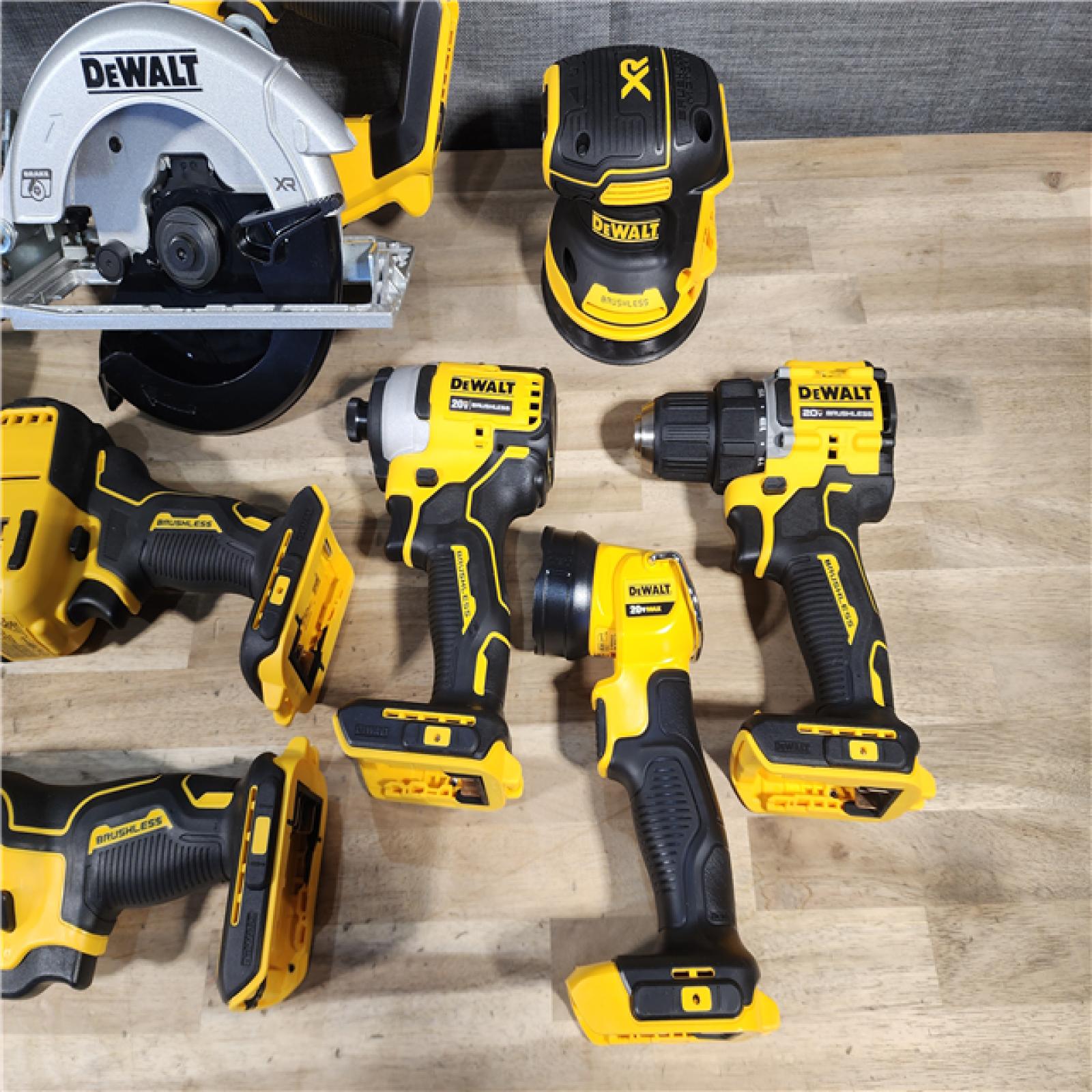 HOUSTON LOCATION - AS-IS DEWALT 20-Volt MAX Lithium-Ion Cordless 7-Tool Combo Kit with 2.0 Ah Battery, 5.0 Ah Battery and Charger
