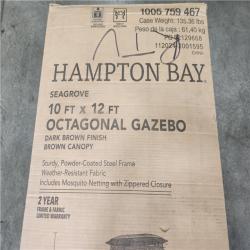 Phoenix NEW 2 Hampton Bay Seagrove 12 ft. x 10 ft. Octagonal Steel Frame Gazebo with Tan Canopy (SEALED)