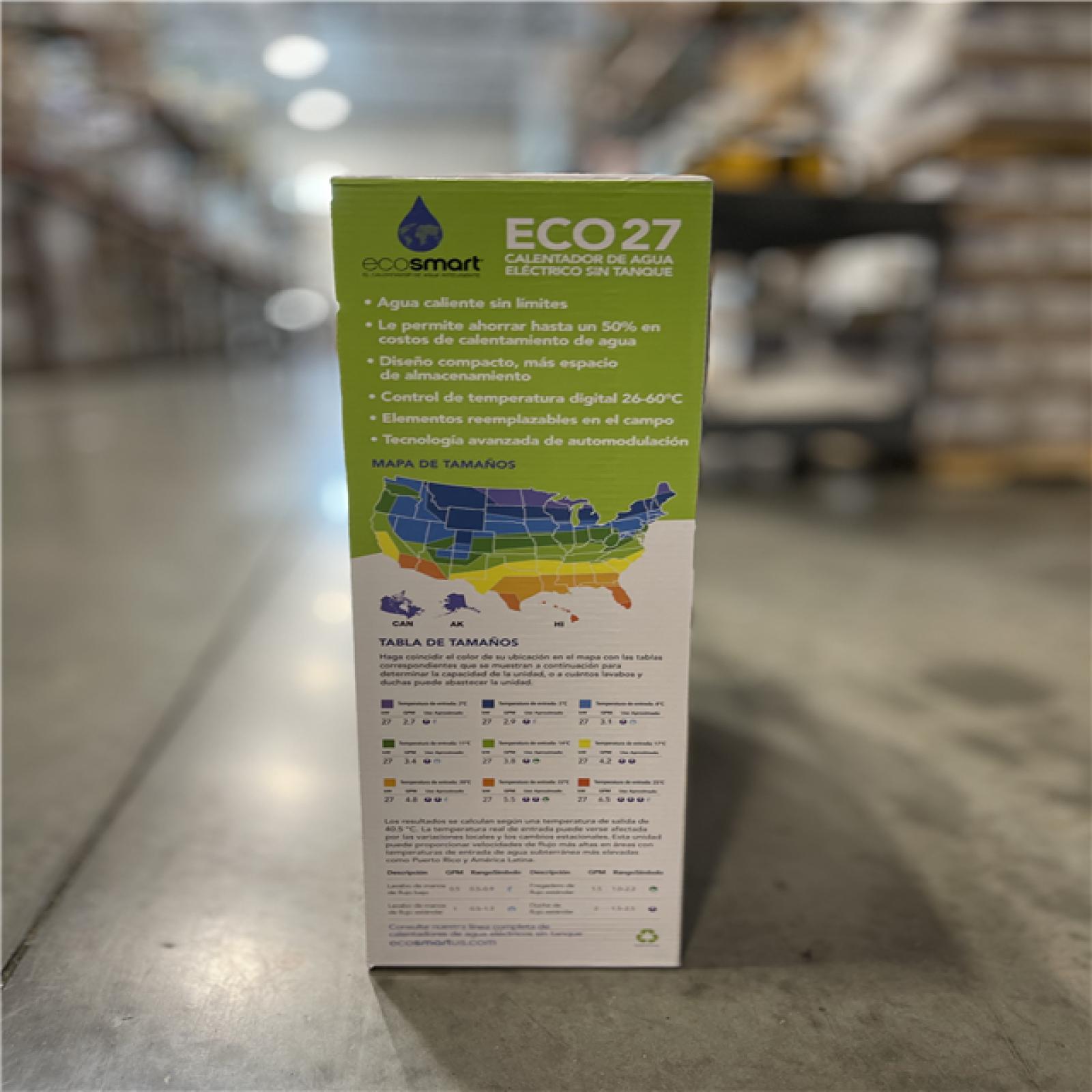 DALLAS LOCATION- NEW!- EcoSmart ECO 27 Tankless Electric Water Heater 27 kW 240 V