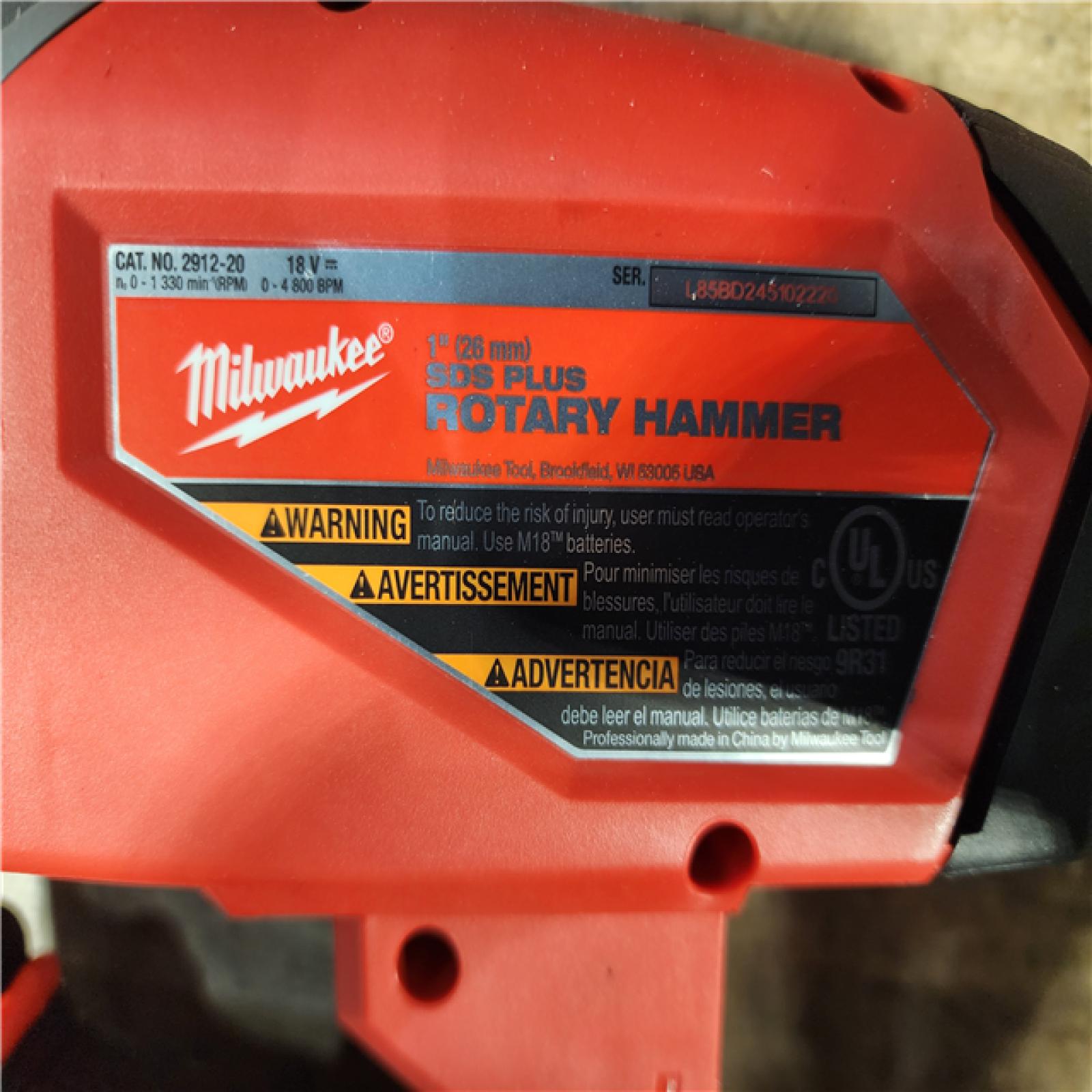 HOUSTON LOCATION - AS-IS Milwaukee FUEL 18V Lithium-Ion Brushless Cordless 1 in. SDS-Plus Rotary Hammer (Tool-Only)