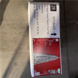 NEW! - Home Accents Holiday 7.5 ft. Festive Mixed Pine Flocked LED Pre-Lit Artificial Christmas Tree T12