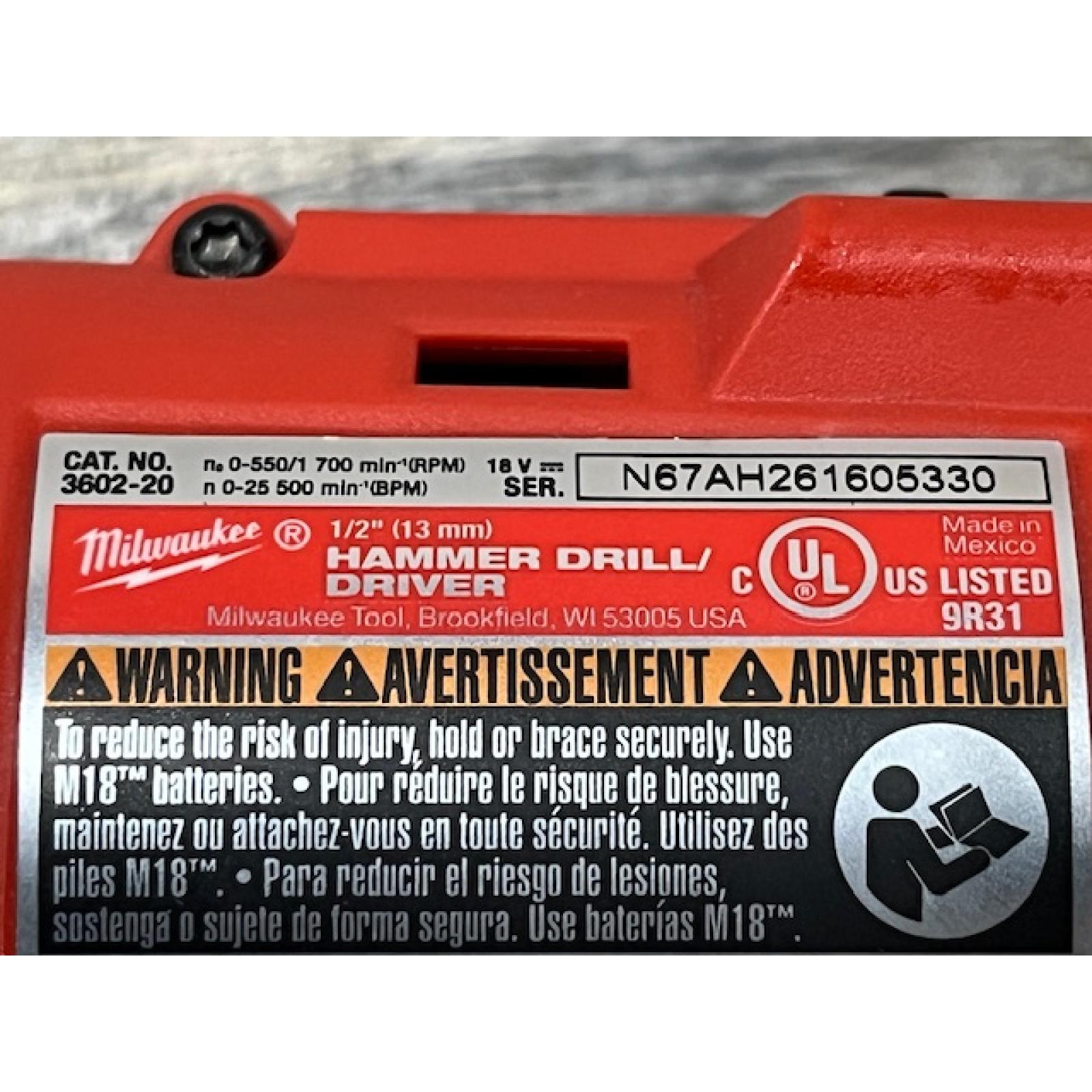 AS-IS Milwaukee 18V Lithium-Ion Brushless Cordless 1/2 in. Compact Hammer Drill/Driver Kit