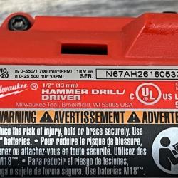 AS-IS Milwaukee 18V Lithium-Ion Brushless Cordless 1/2 in. Compact Hammer Drill/Driver Kit