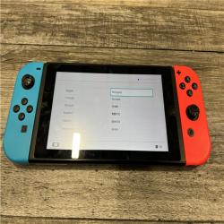 AS-IS Nintendo Switch with Neon Blue and Neon Red Joy-Con