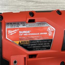 AS-IS Milwaukee FUEL SURGE 12V Lithium-Ion Brushless Cordless 1/4 in. Hex Impact Driver Compact Kit