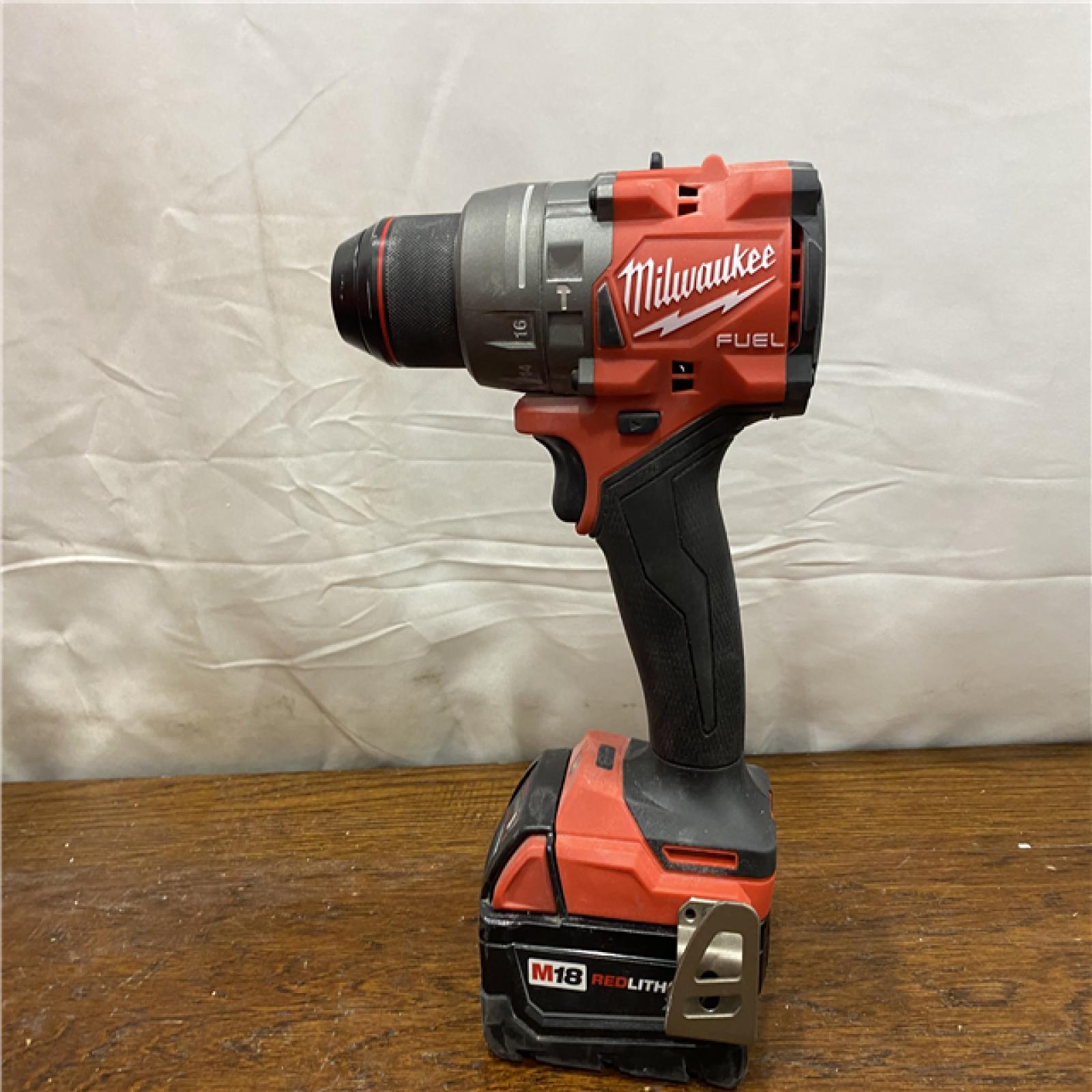 AS-IS Milwaukee 2904-22 Hammer Drill Driver Kit with Batteries  Charger & Tool Case  Red