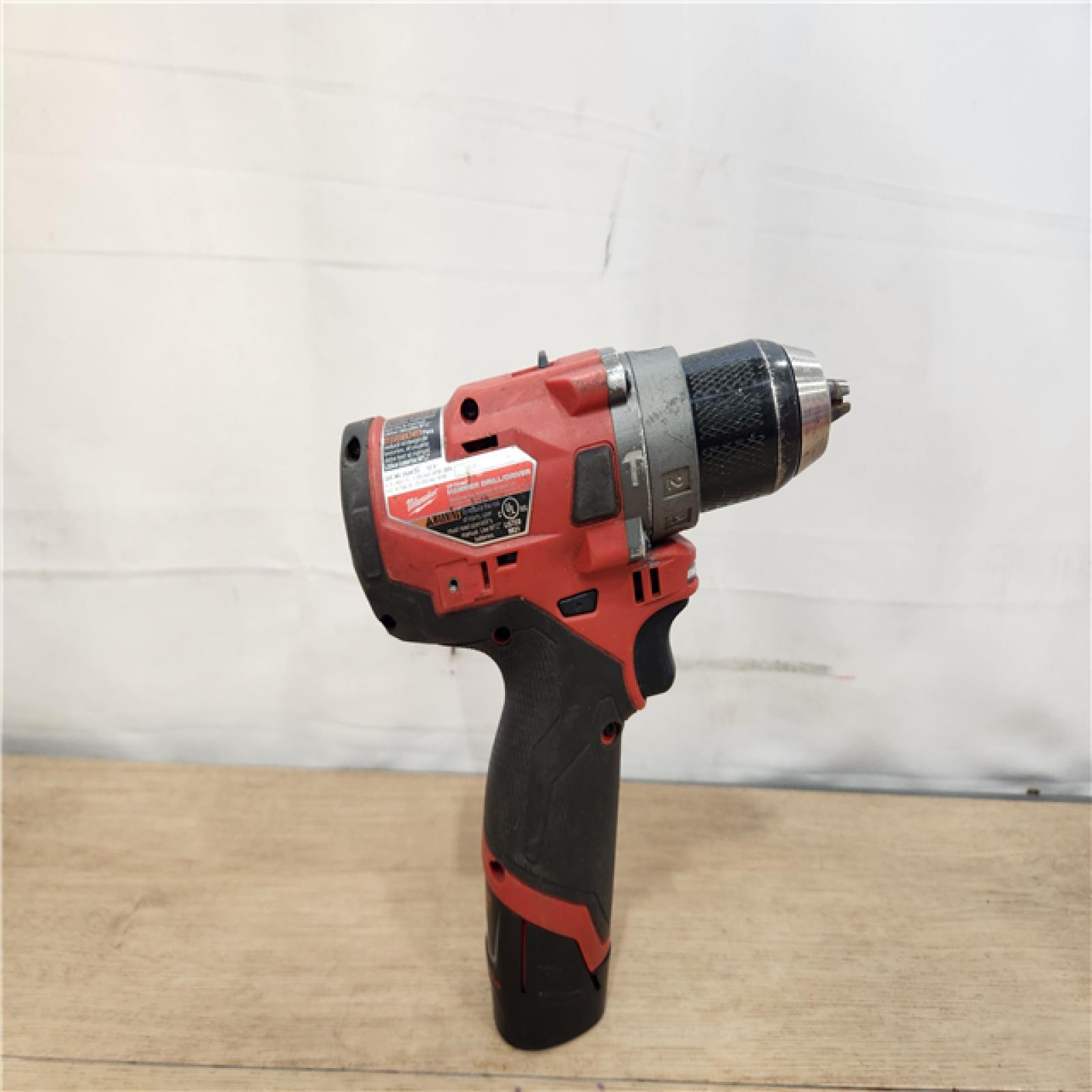 Milwaukee M12 FUEL 12-Volt Lithium-Ion Brushless Cordless 1/2 in. Hammer Drill Kit with 1 Compact 2.0Ah Battery Pack and 1 Charger