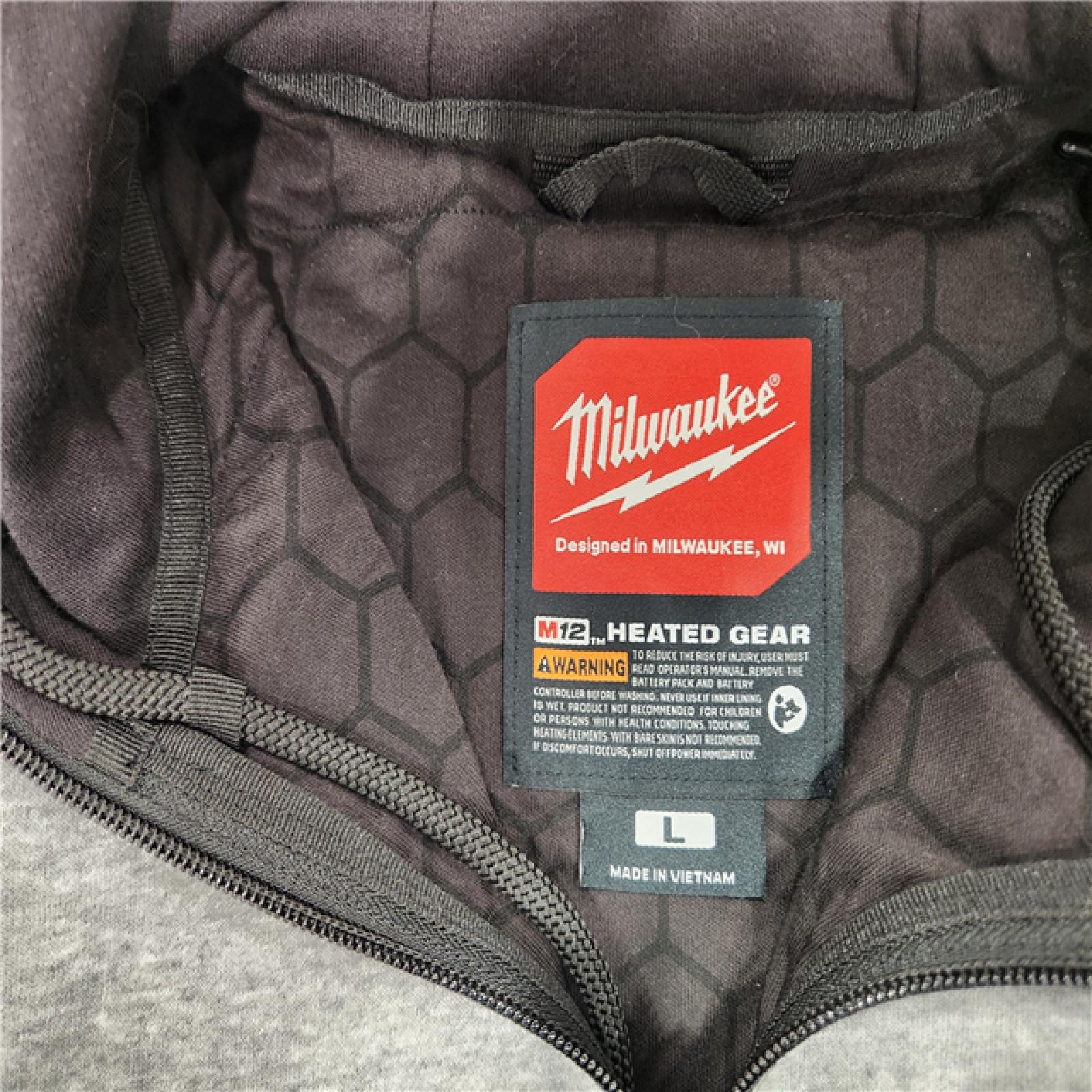 AS-IS- Women's Large M12 12-Volt Lithium-Ion Cordless Gray Heated Jacket Hoodie Kit