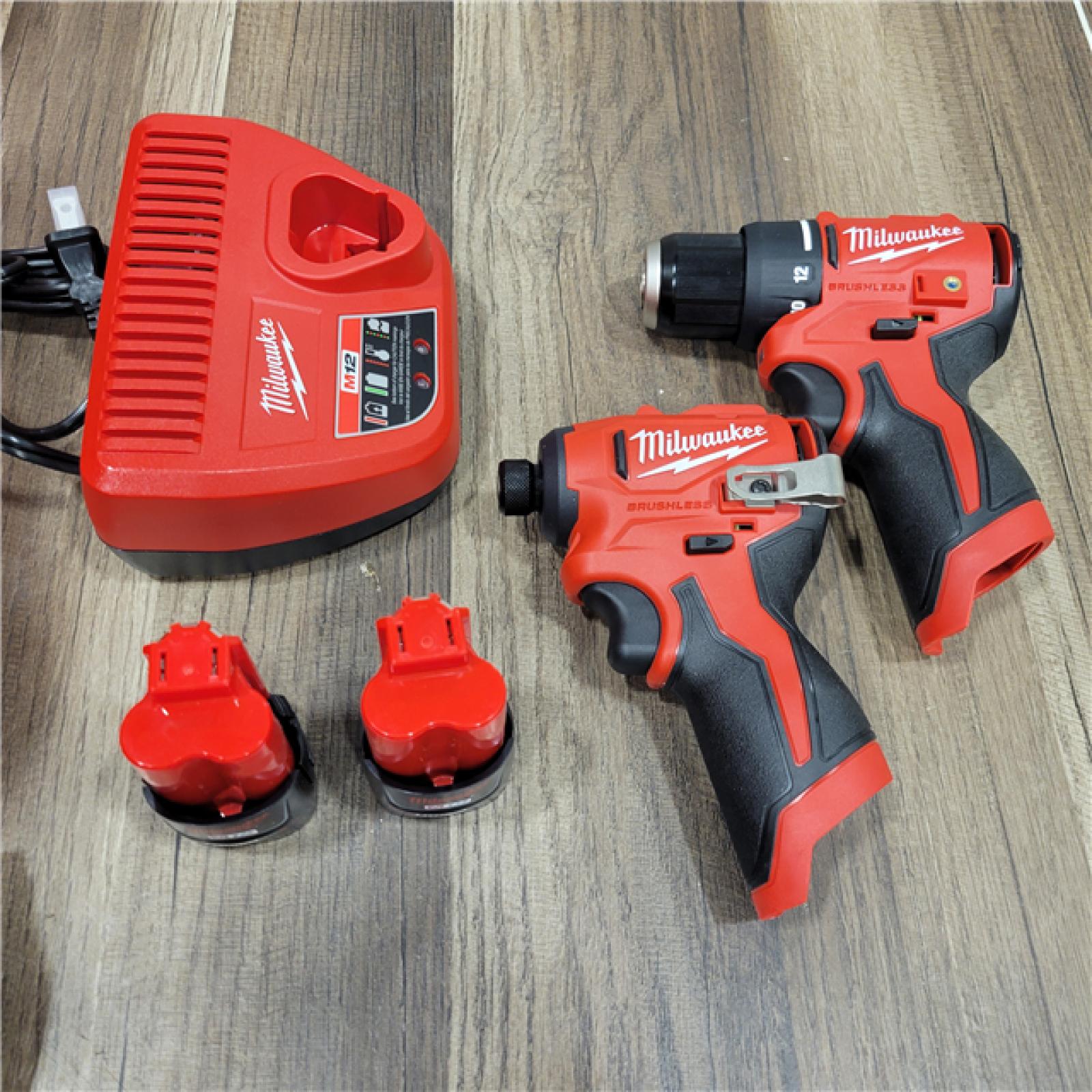 AS-IS Milwaukee M12 Cordless Brushless 2 Tool Combo Kit