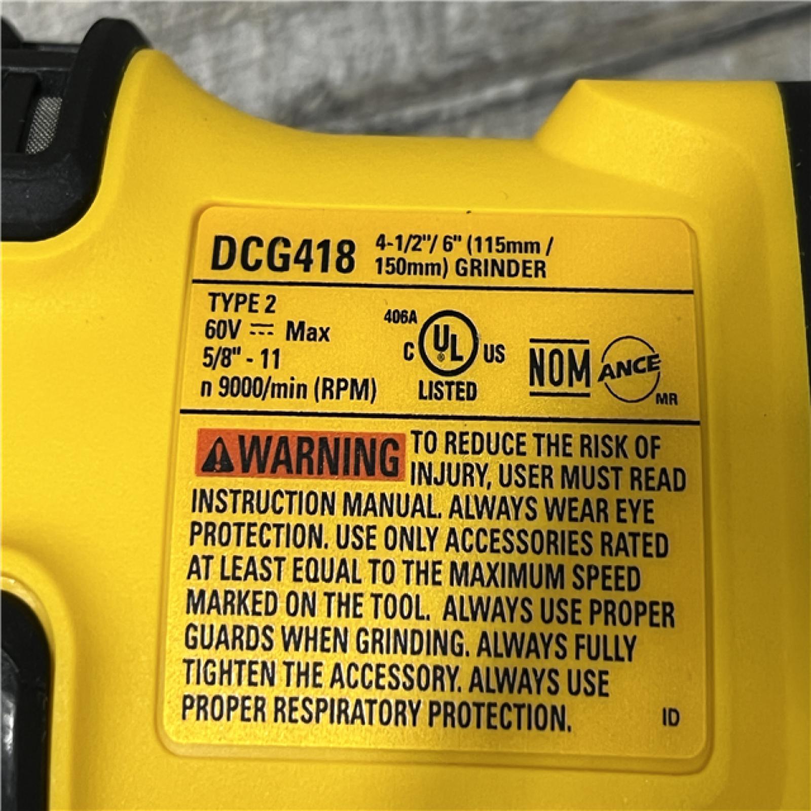AS-IS DEWALT FLEXVOLT 60V MAX Cordless Brushless 4.5 in. - 6 in. Small Angle Grinder Kit