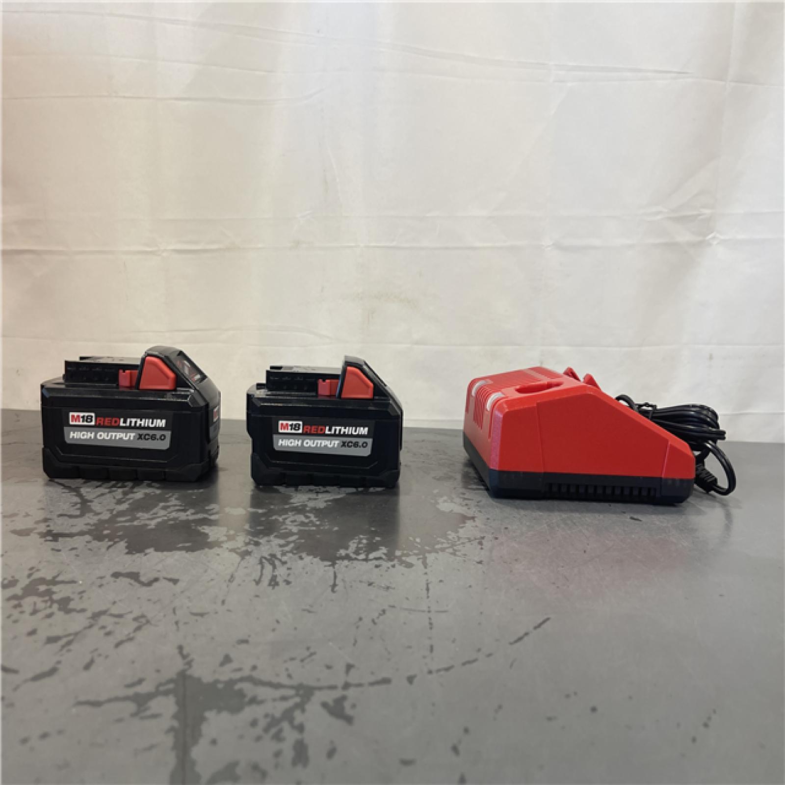 AS-IS- Milwaukee 18-Volt Lithium-Ion High Output Battery Starter Kit with Two 6.0 Ah Battery and Charger