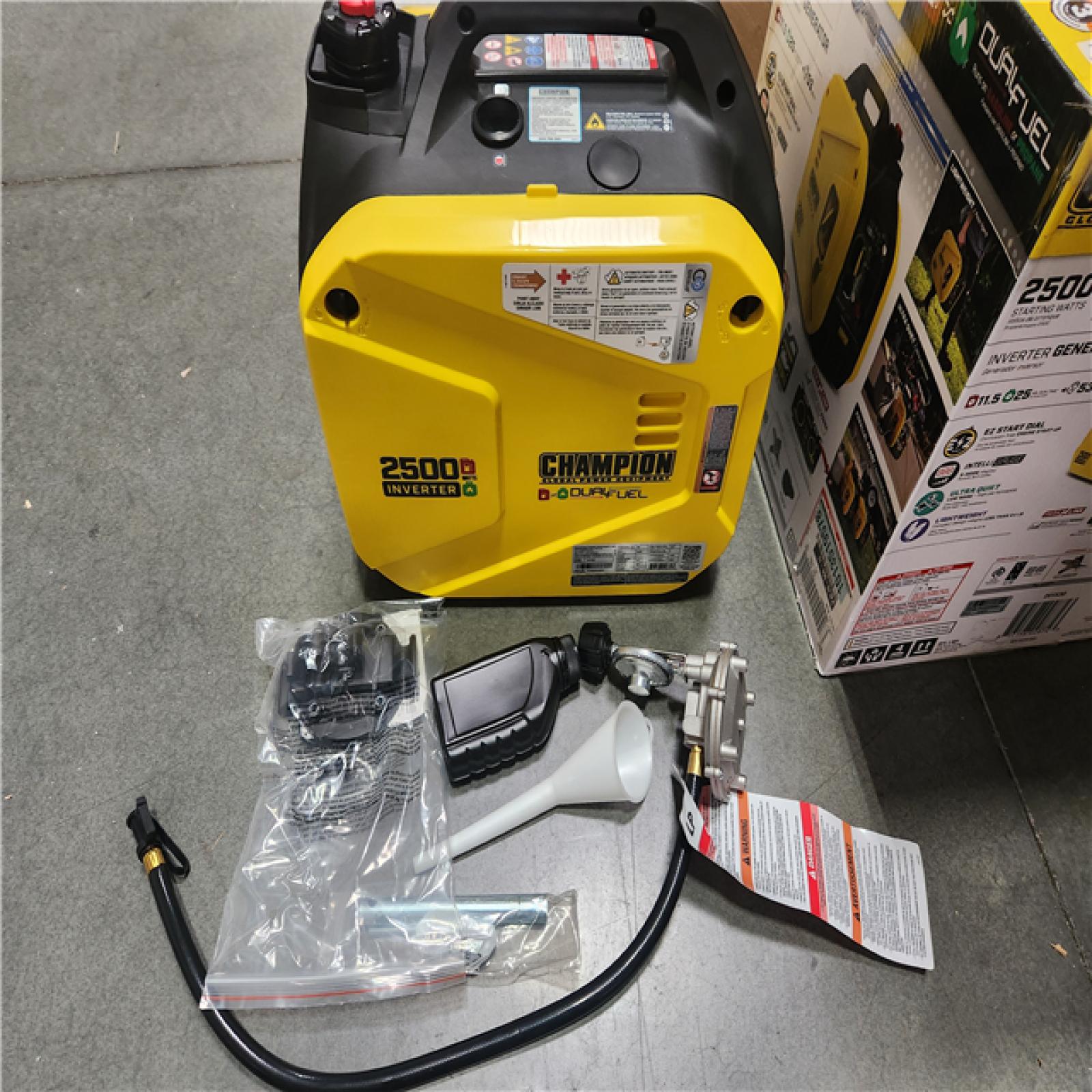 CALIFORNIA AS-IS CHAMPION PORTABLE 2500 STARTING WATT'S,1850 RUNNING WATT'S INVERTER GENERATOR