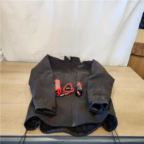 AS-IS- Men's Medium M12 12-Volt Lithium-Ion Cordless Tough Shell Black Heated Jacket Kit with (1) 3.0 Ah Battery and Charger
