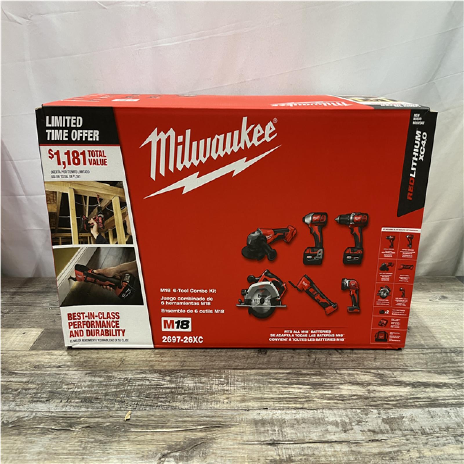NEW - Milwaukee 18-Volt Lithium-Ion Cordless (6-Tool) Combo Kit
