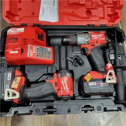 AS-IS Milwaukee M18 FUEL 18V Lithium-Ion Brushless Cordless Hammer Drill and Impact Driver Combo Kit (2-Tool) with 2 Batteries