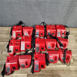 HOUSTON LOCATION - AS-IS MILWAUKEE BATTERY CHARGER PACK QTY - 15
