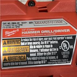 AS-IS Milwaukee FUEL 18V Lithium-Ion Brushless Cordless 1/2 in. Hammer Drill Driver Kit