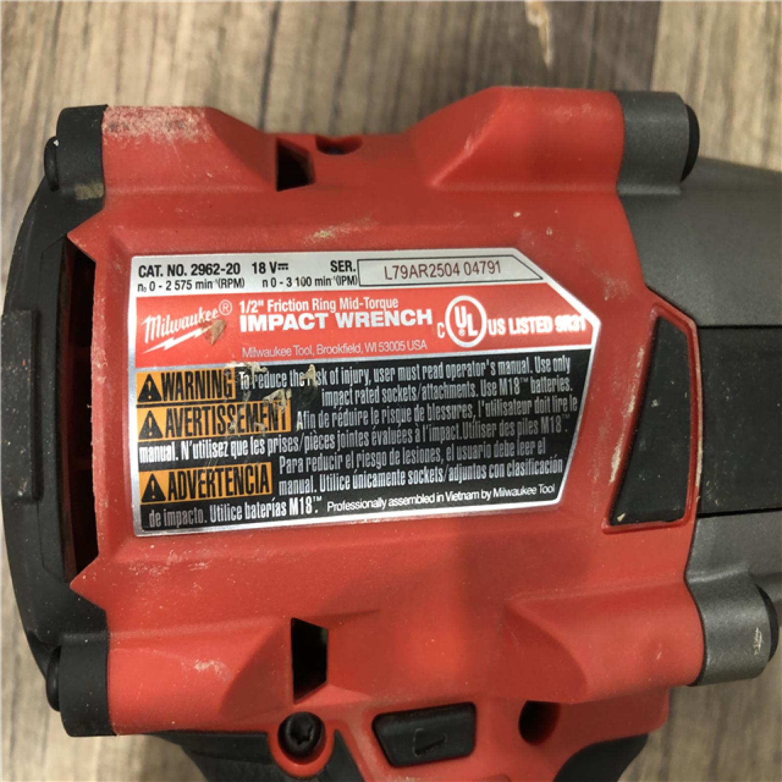 AS-IS Milwaukee FUEL Gen-2 18V Lithium-Ion Brushless Cordless Mid Torque 1/2 in. Impact Wrench w/Friction Ring (Tool-Only)