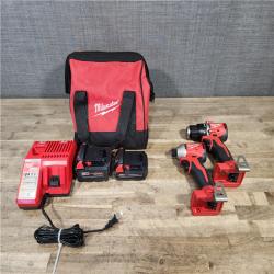HOUSTON LOCATION - AS-IS M18 18-Volt Lithium-Ion Brushless Cordless Compact Hammer Drill/Impact Combo Kit (2-Tool) with (2) Batteries  Bag