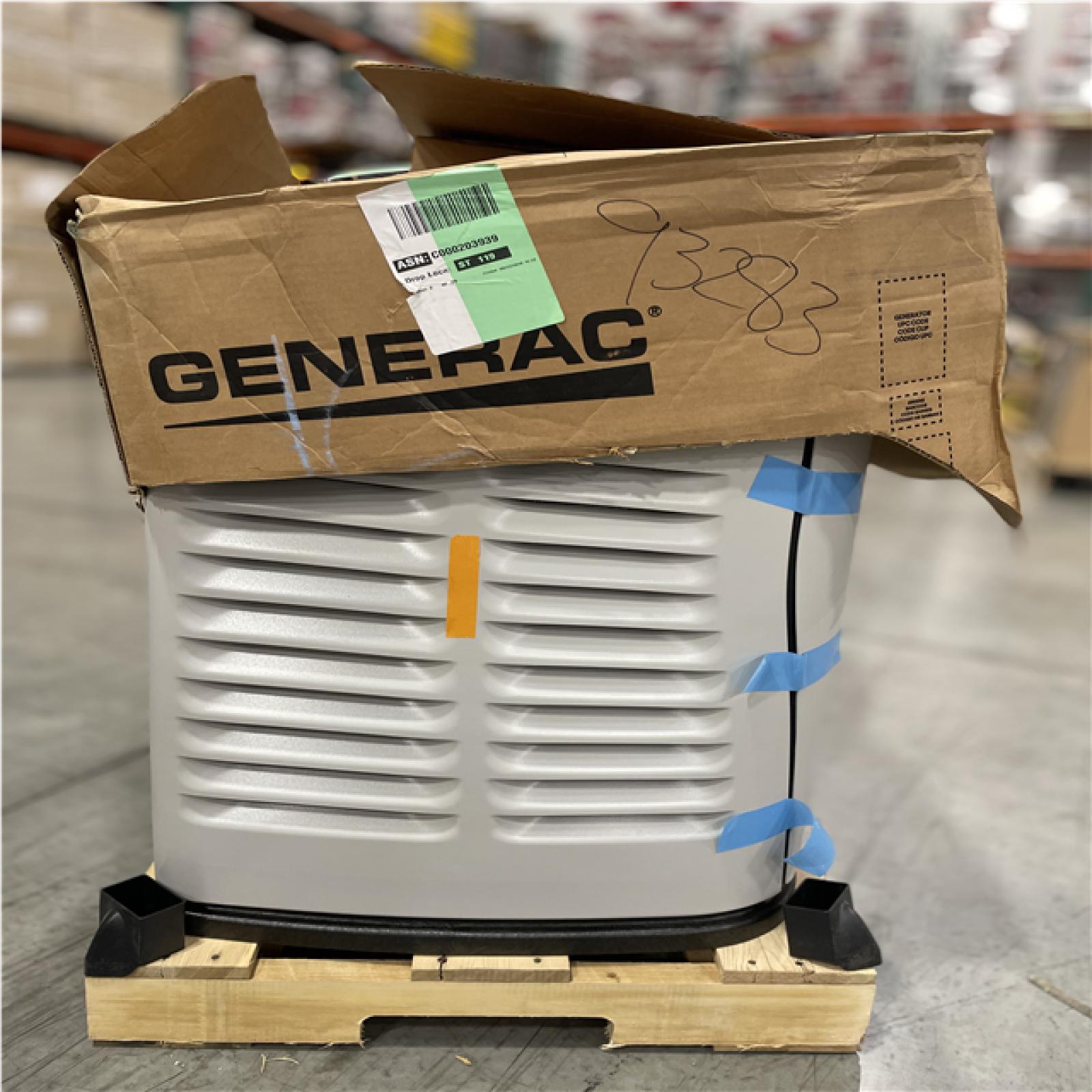 DALLAS LOCATION- AS-IS GENERAC 22KW Air-Cooled Auto Start Natural Gas or Propane Whole House Generator and 200 Amp Transfer Switch w/ Smart Monitoring
