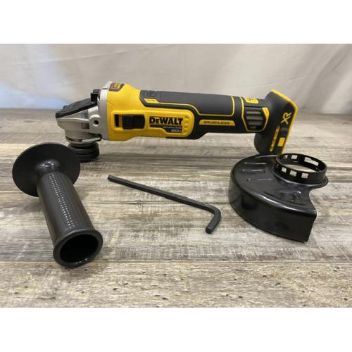 AS-IS DEWALT 20V MAX XR Cordless Brushless 4.5 in. Slide Switch Small Angle Grinder with Kickback Brake (Tool Only)
