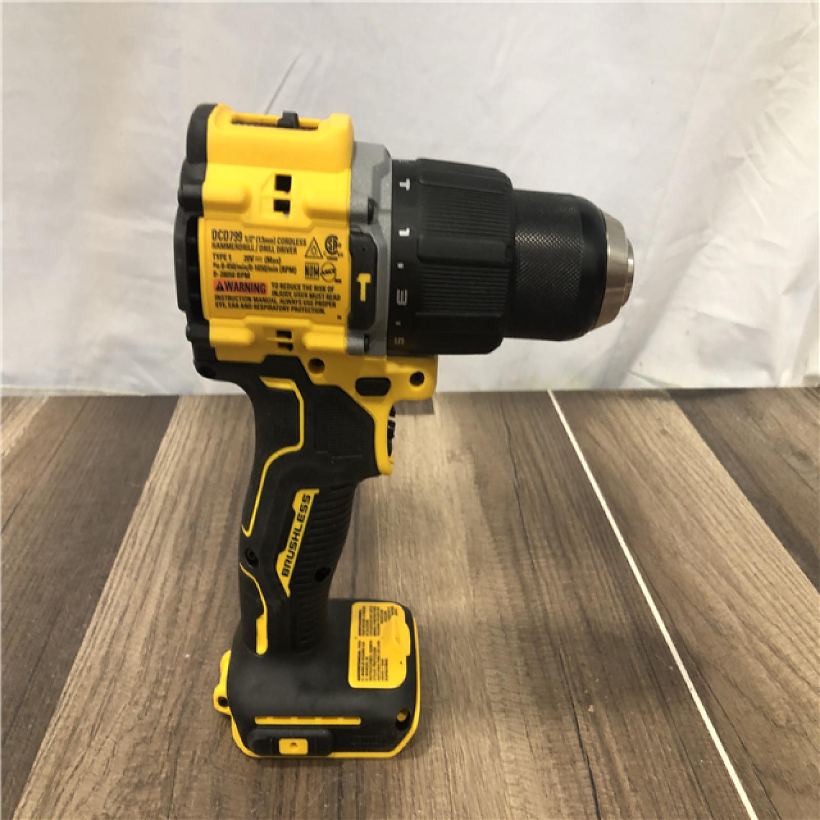 AS-IS DEWALT ATOMIC 20-Volt MAX Brushless Cordless 1/2 in. Hammer Drill (Tool-Only)