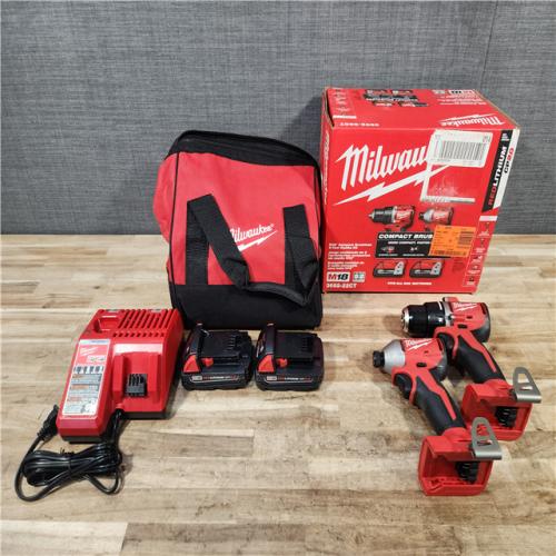 HOUSTON LOCATION - AS-IS Milwaukee 18V Lithium-Ion Brushless Cordless Compact Drill/Impact Combo Kit
