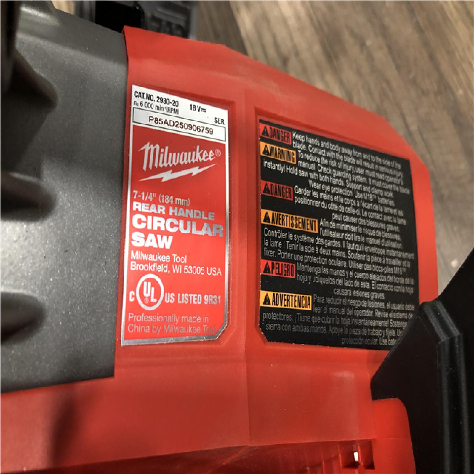 AS-IS Milwaukee FUEL 18V Lithium-Ion Cordless 7-1/4 in. Rear Handle Circular Saw (Tool-Only)