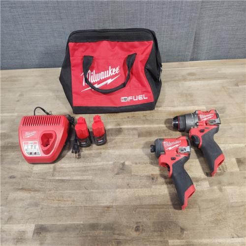 HOUSTON LOCATION - AS-IS Milwaukee 3497-22 12V Brushless Hammer Drill and Impact Driver Combo Kit