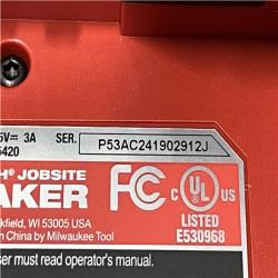 AS-IS Milwaukee 18V Lithium-Ion Cordless Wireless Bluetooth Jobsite Speaker (Tool-Only)