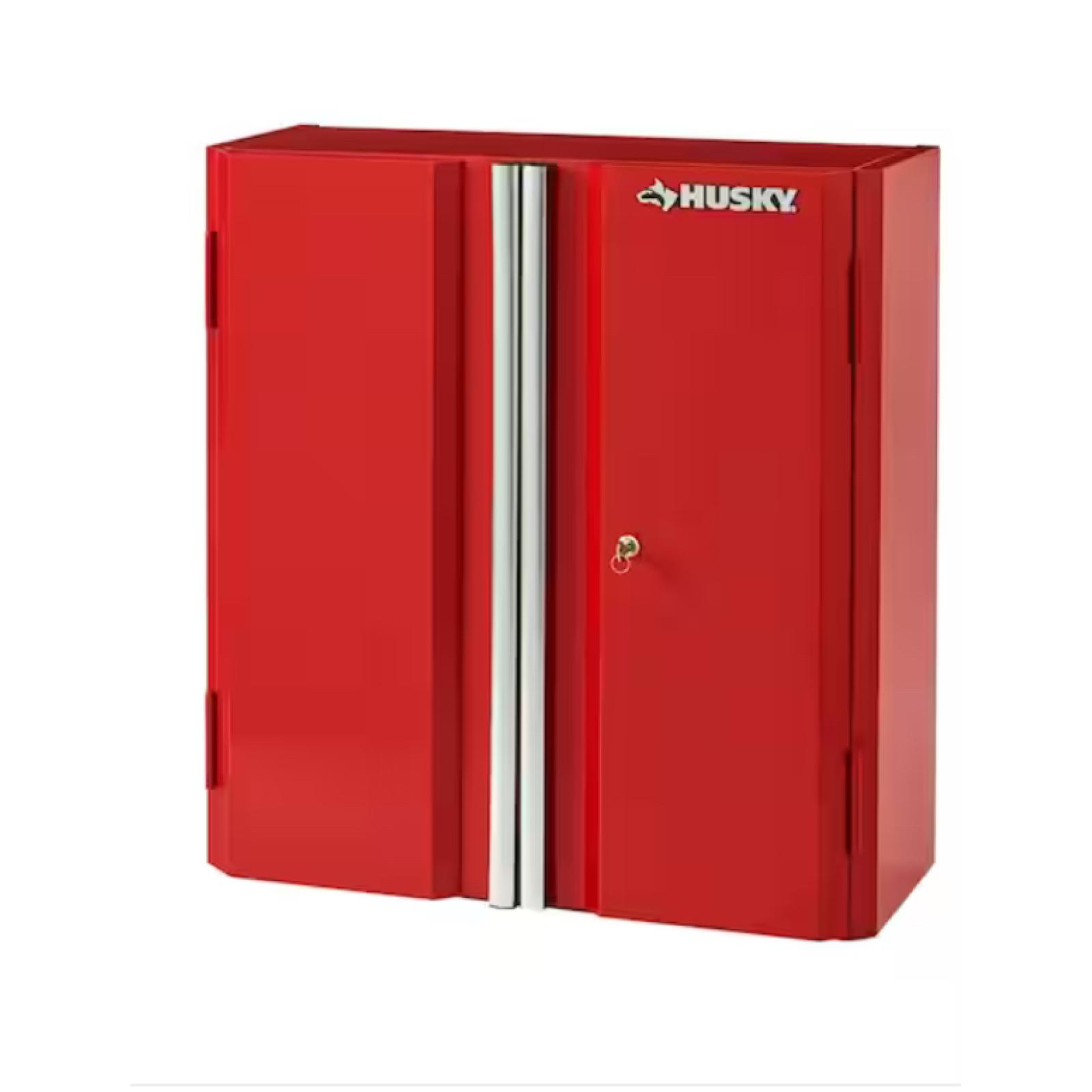 NEW! 4- Husky Ready-to-Assemble 24-Gauge Steel Wall Mounted Garage Cabinet in Red