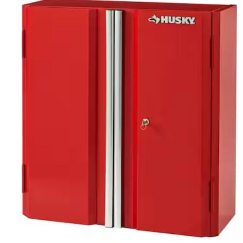 NEW! Husky Ready-to-Assemble 24-Gauge Steel Wall Mounted Garage Cabinet in Red