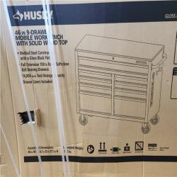 Phoenix NEW Husky Tool Storage 46 in. W x 18 in. D 9-Drawer Mobile Workbench Cabinet in Gloss Black (SEALED)