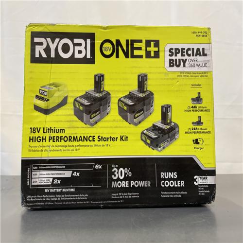 New! - ONE+ 18V Lithium-Ion HIGH PERFORMANCE Starter Kit with 2.0 Ah Battery, (2) 4.0 Ah Batteries, and Charger