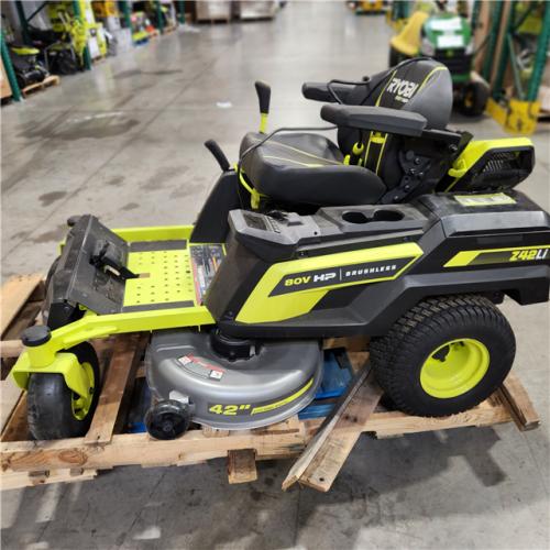 Dallas Location - As-Is 80V HP BRUSHLESS 42 LITHIUM ELECTRIC ZERO TURN RIDING MOWER