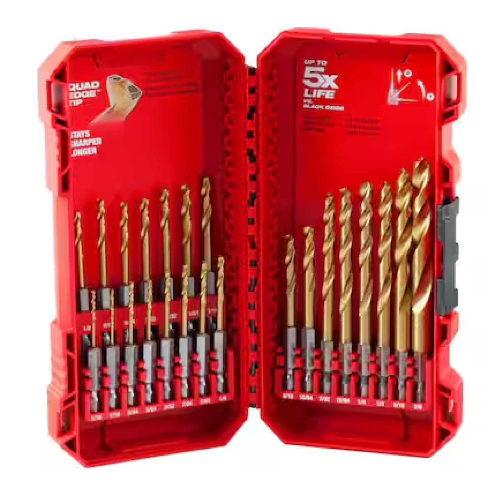 NEW Milwaukee SHOCKWAVE IMPACT DUTY Titanium Twist Drill Bit Set (5 UNITS)