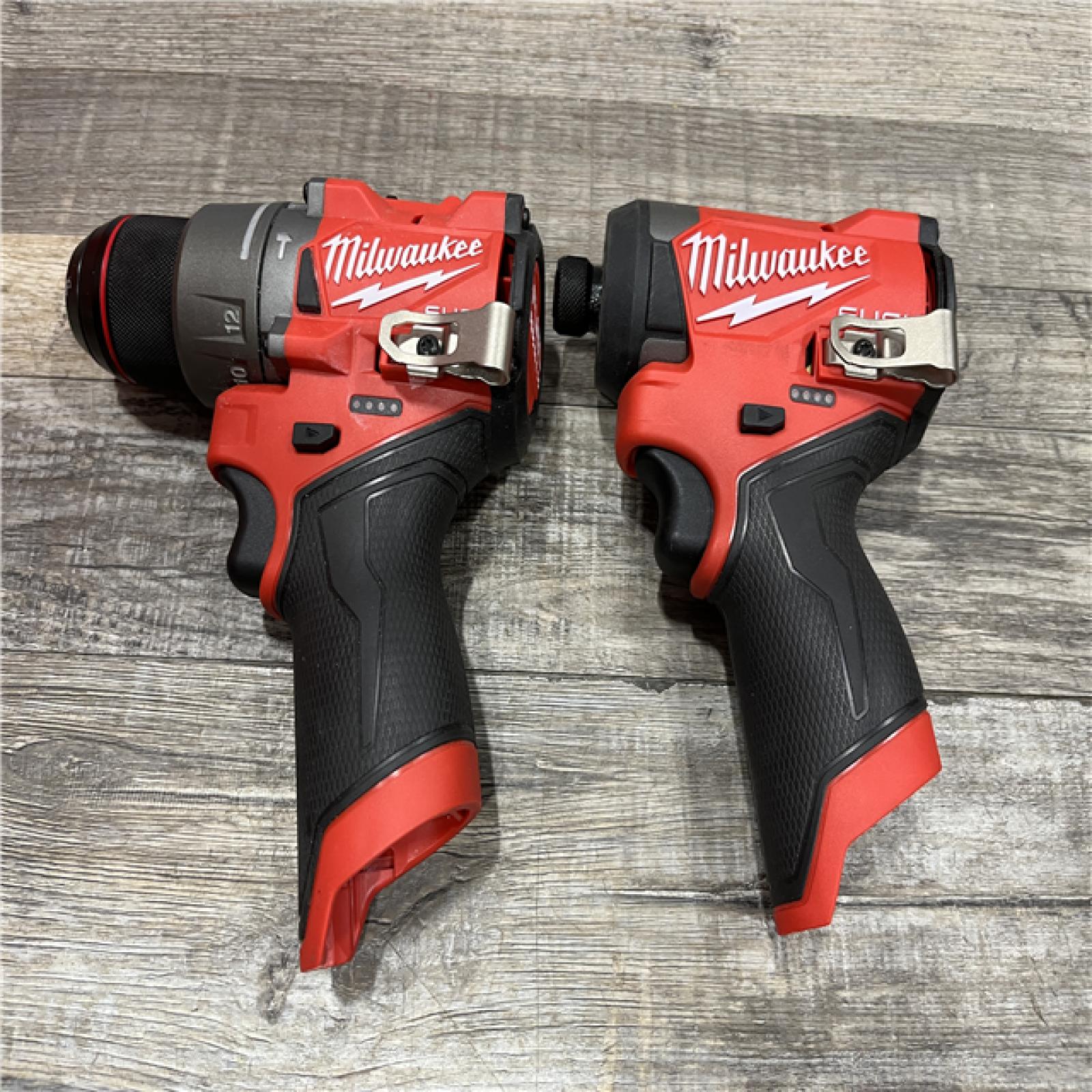 AS-IS Milwaukee FUEL 12-Volt Lithium-Ion Brushless Cordless Hammer Drill and Impact Driver Combo Kit