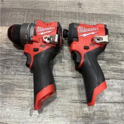 AS-IS Milwaukee FUEL 12-Volt Lithium-Ion Brushless Cordless Hammer Drill and Impact Driver Combo Kit