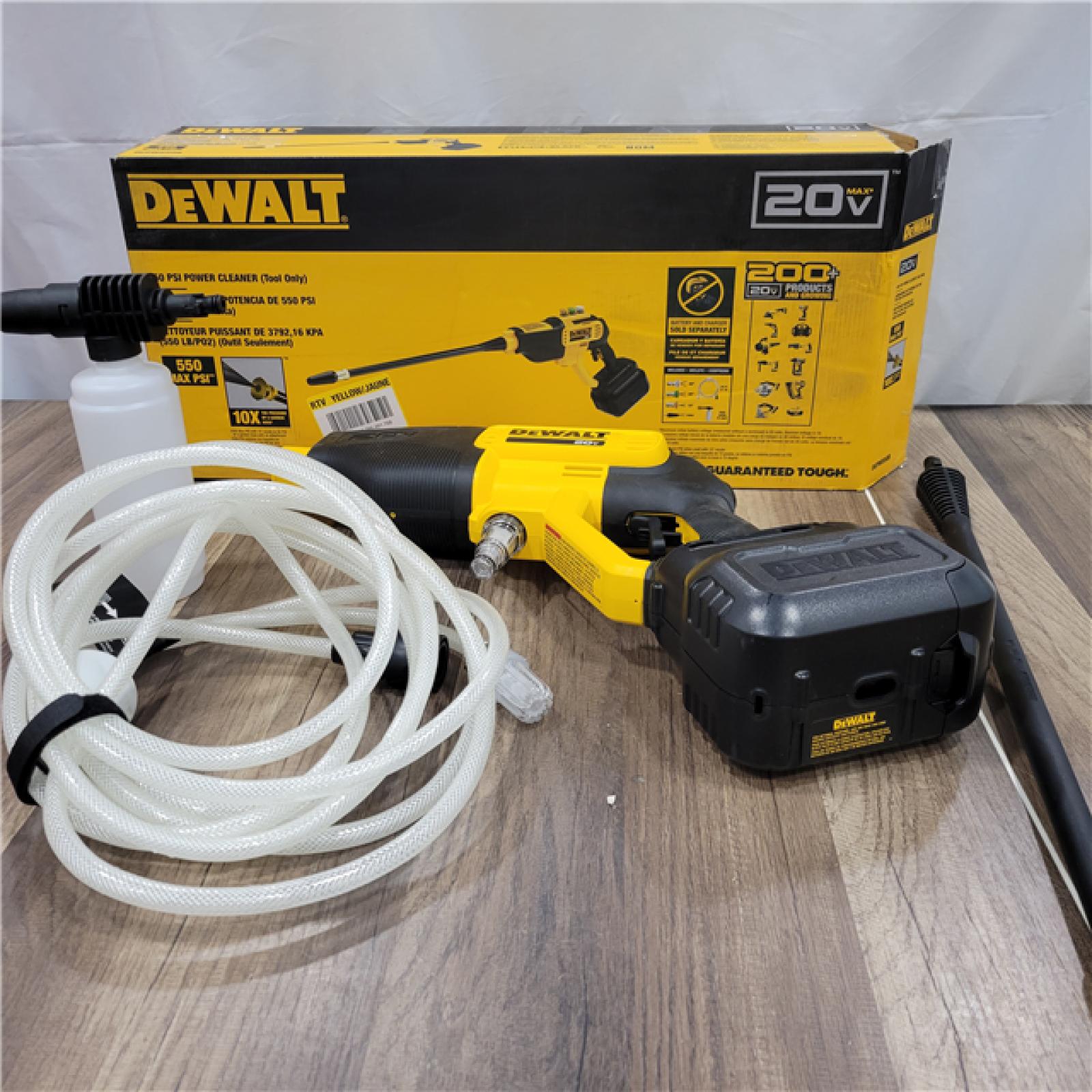 AS-IS Dewalt 20V 550 PSI  1 GPM Cordless Power Cleaner W/ 4 Nozzles Tool-Only DCPW550B
