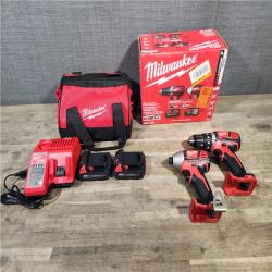 HOUSTON LOCATION - AS-IS Milwaukee 18V Cordless Brushed 2-Tool Drill/Driver and Impact Driver Kit