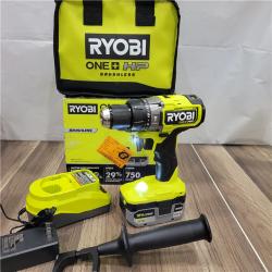 GOOD RYOBI ONE+ HP 18V Brushless Cordless 1/2 in. Hammer Drill Kit with (1) 4.0 Ah High Performance Battery, Charger, and Tool Bag