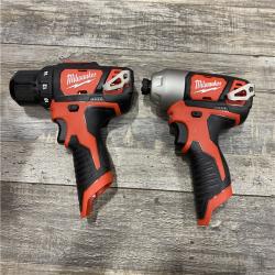 AS-IS  Milwaukee 12V Lithium-Ion Cordless Drill Driver/Impact Driver Combo Kit