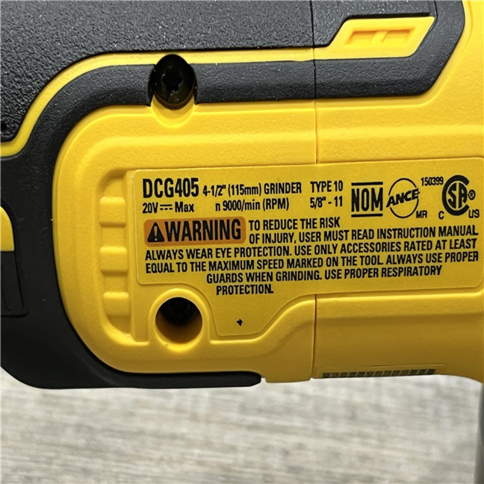 AS-IS DEWALT 20V MAX XR Cordless Brushless 4.5 in. Slide Switch Small Angle Grinder with Kickback Brake (Tool Only)