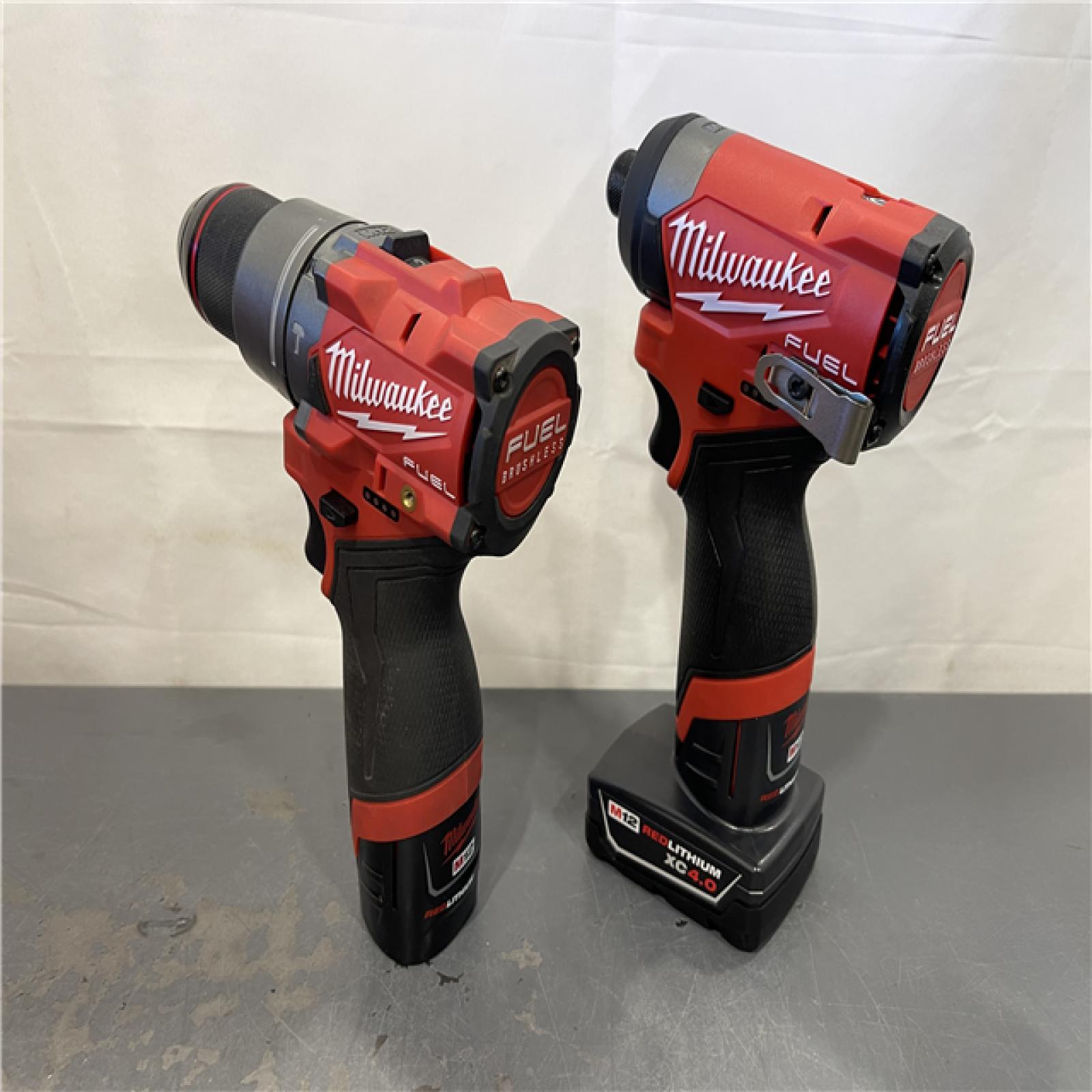 AS-IS - Milwaukee M12 FUEL 12-Volt Lithium-Ion Brushless Cordless Hammer Drill and Impact Driver Combo Kit