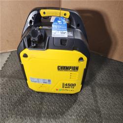 HOUSTON LOCATION - AS-IS CHAMPION 4500/3500-Watt Electric Start Gasoline/Propane Powered Dual Fuel Inverter Generator with Quiet Technology and CO Shield